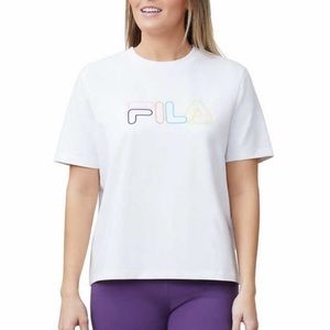 NWT FILA White Neon Logo Jersey T-Shirt